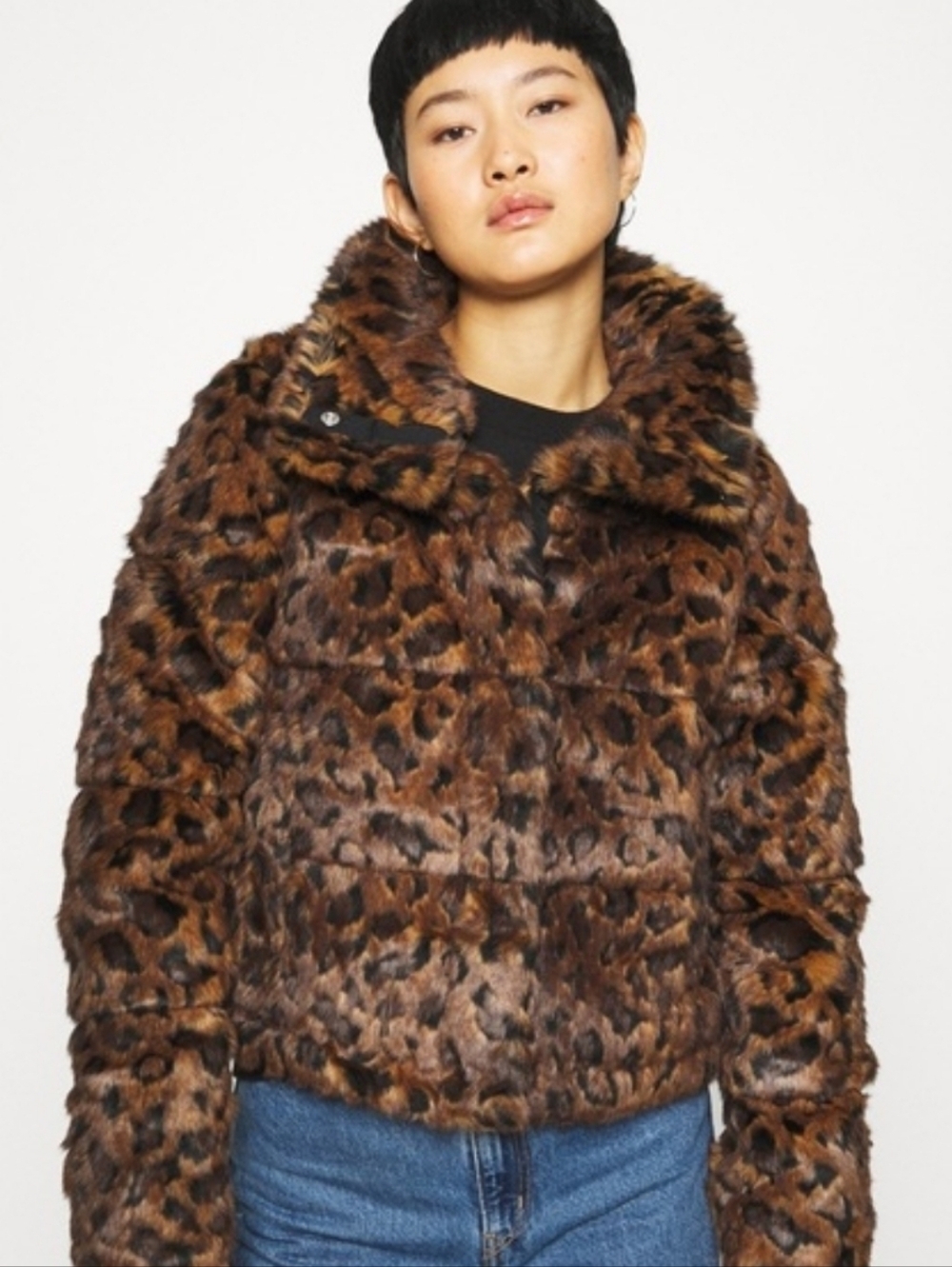 Abercrombie & Fitch Leopard Print Puffer Jacket M